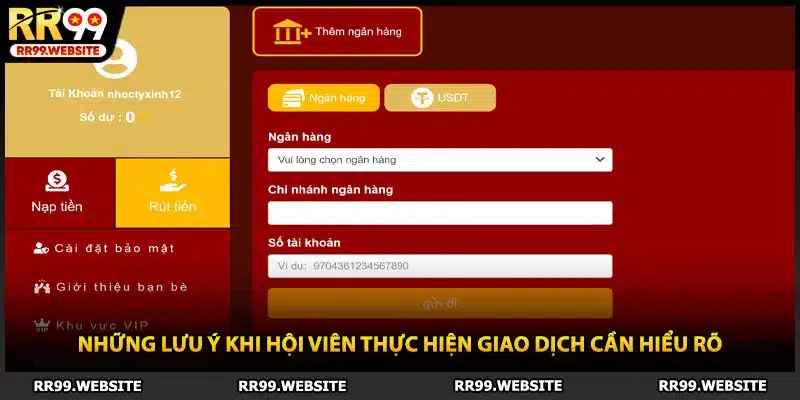 Những lưu ý khi hội viên thực hiện giao dịch cần hiểu rõ