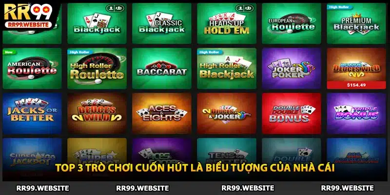 Top 3 trò chơi cuốn hút là biểu tượng của nhà cái